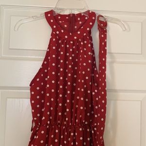 Red polka dot jumpsuit